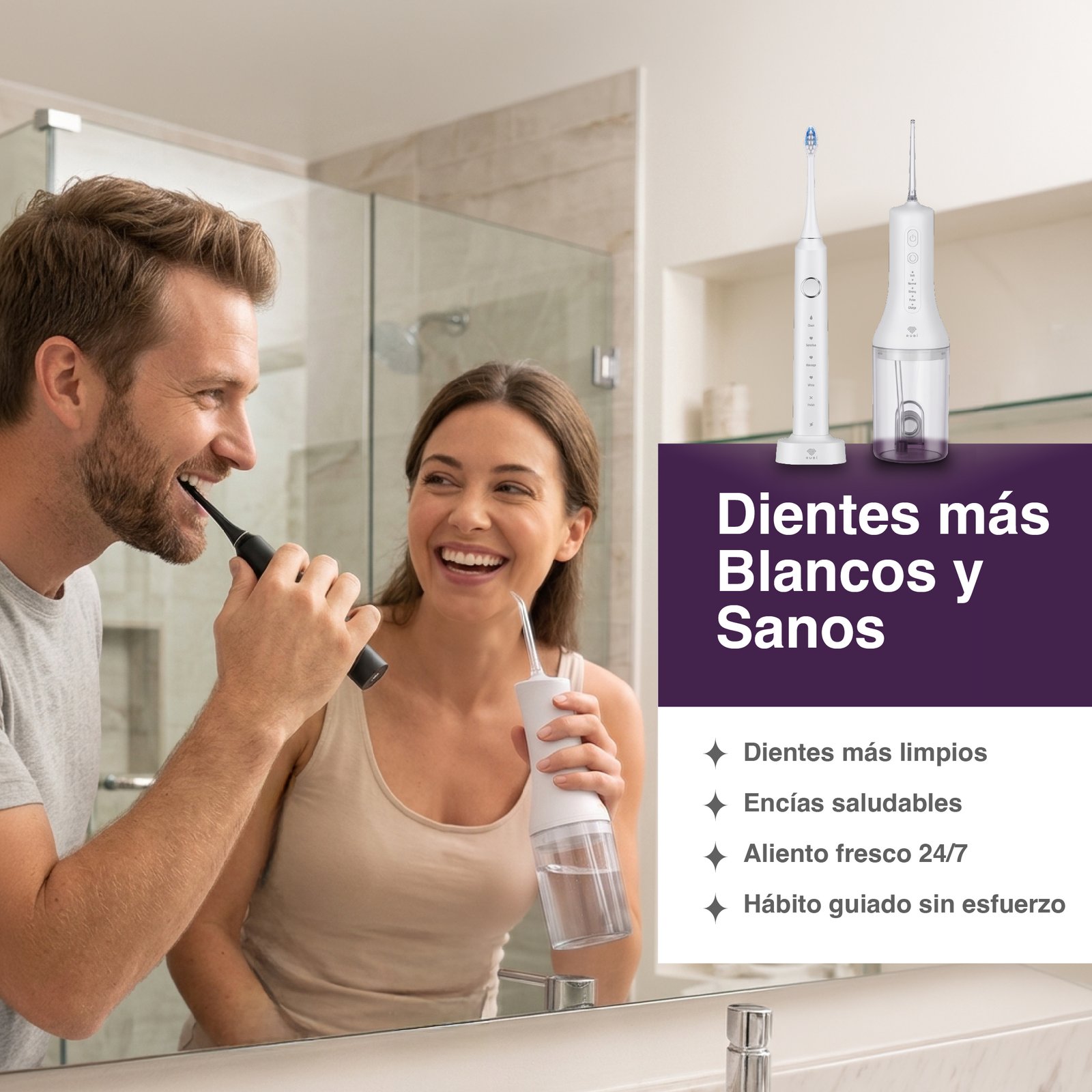 Kit Irrigador Bucal + Cepillo De Dientes Sónico Prosmile Dúo Blanco - Imagen 2