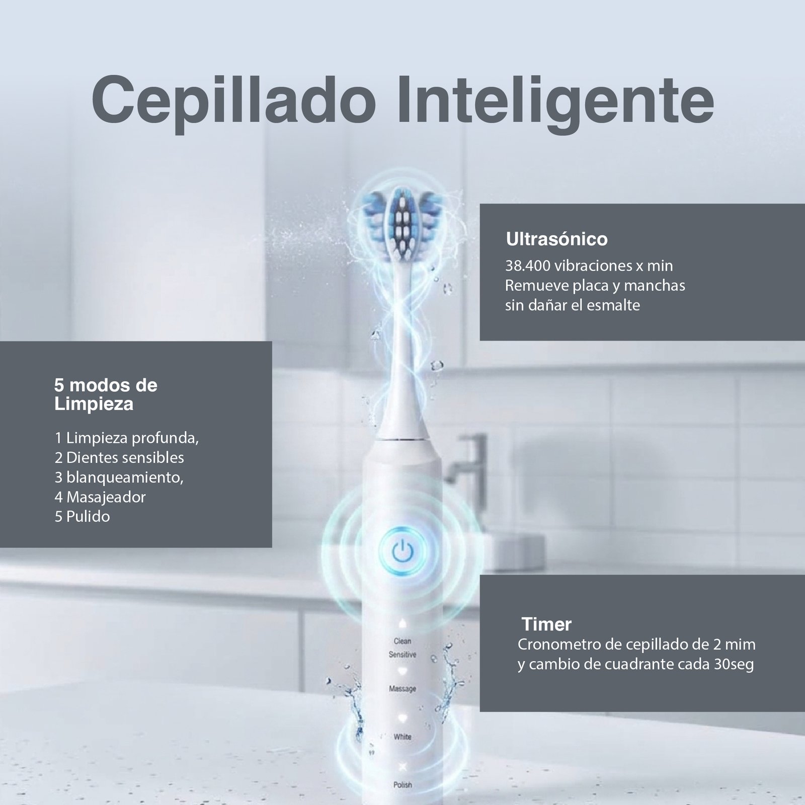 Kit Irrigador Bucal + Cepillo De Dientes Sónico Prosmile Dúo Blanco - Imagen 4