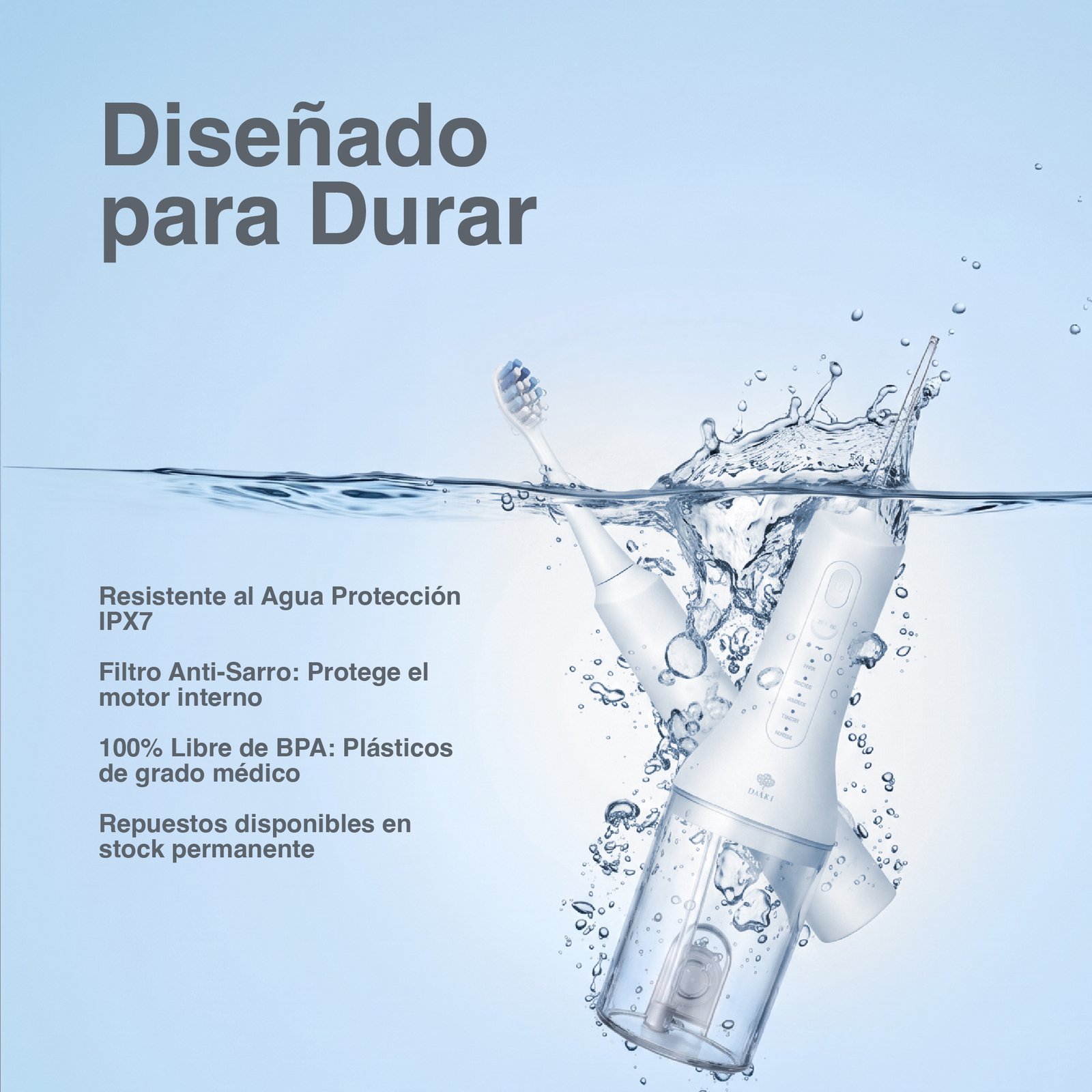 Kit Irrigador Bucal + Cepillo De Dientes Sónico Prosmile Dúo Blanco - Imagen 6