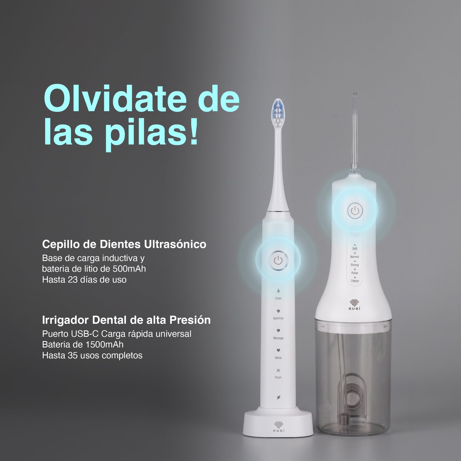 Kit Irrigador Bucal + Cepillo De Dientes Sónico Prosmile Dúo Blanco - Imagen 8