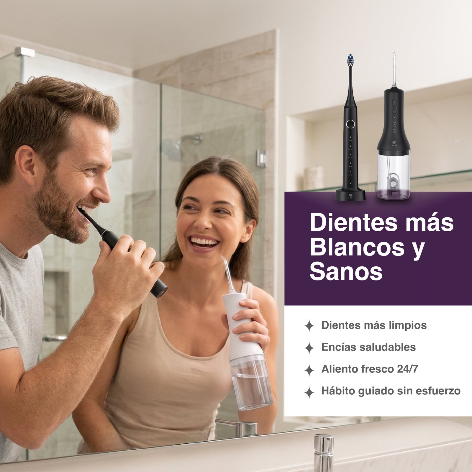 Kit Irrigador Bucal + Cepillo De Dientes Sónico Prosmile Dúo Negro - Imagen 2