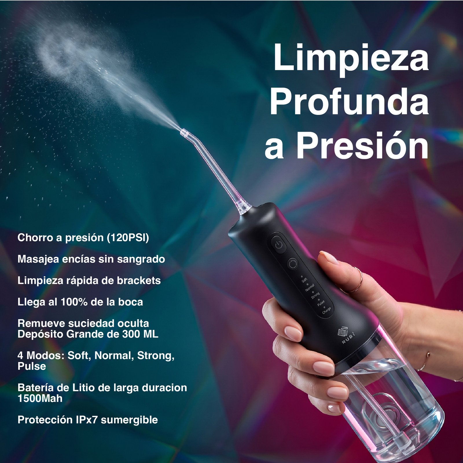 Kit Irrigador Bucal + Cepillo De Dientes Sónico Prosmile Dúo Negro - Imagen 9