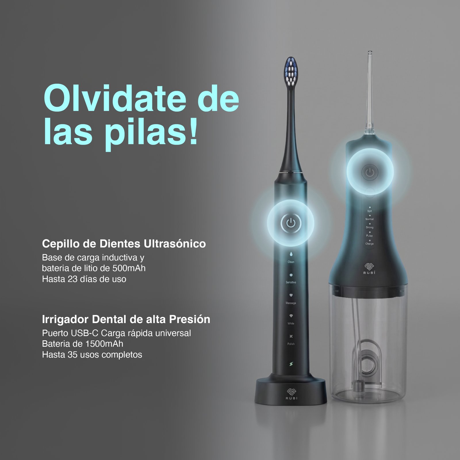 Kit Irrigador Bucal + Cepillo De Dientes Sónico Prosmile Dúo Negro - Imagen 6