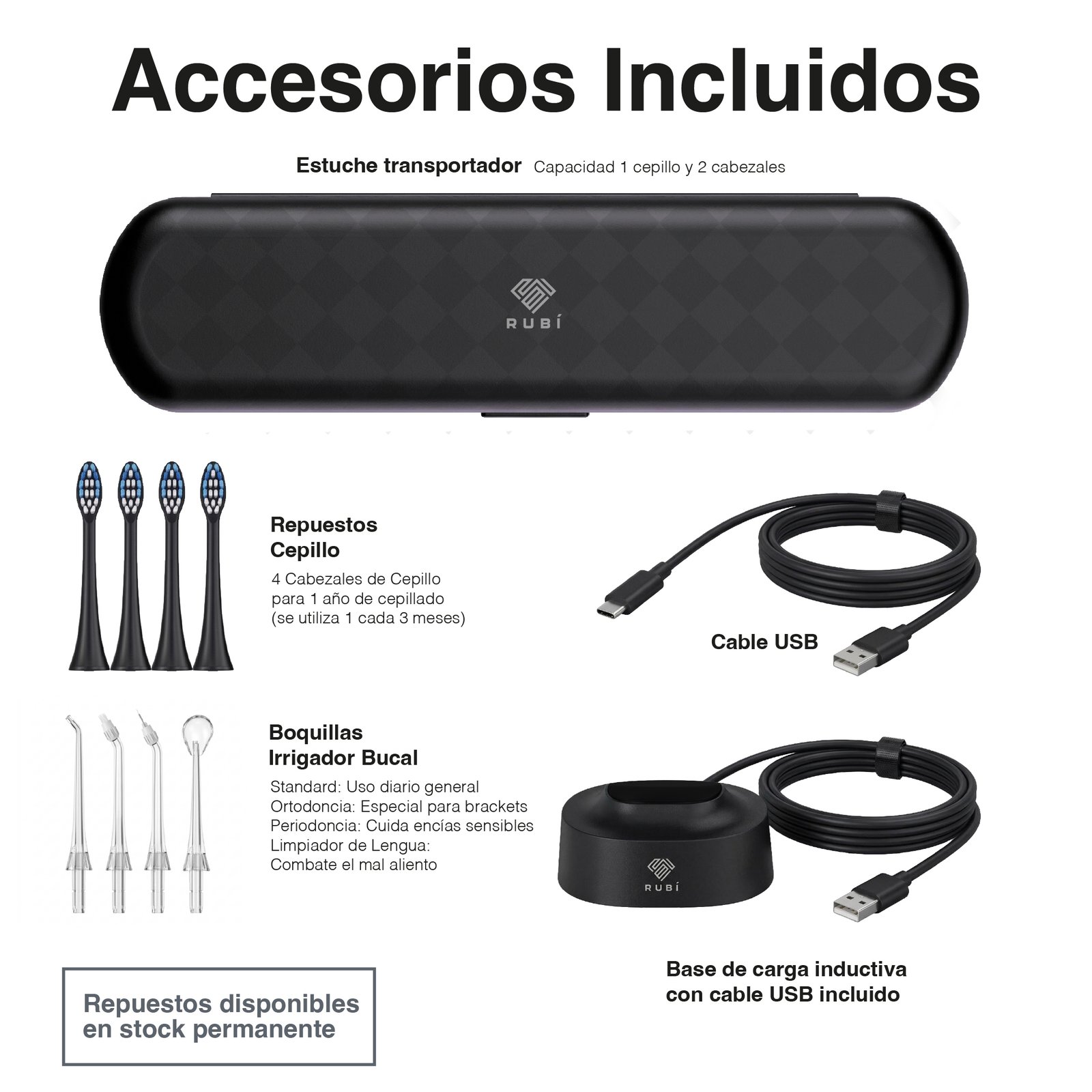 Kit Irrigador Bucal + Cepillo De Dientes Sónico Prosmile Dúo Negro - Imagen 5